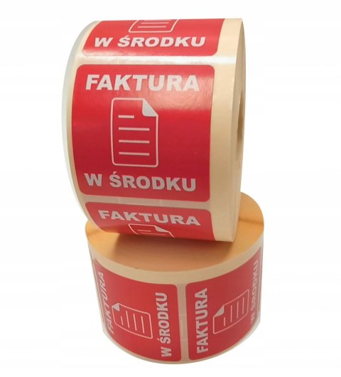 FAKTURA W ŚRODKU Etykieta Naklejki na paczki x1000 FAKTURA W ŚRODKU Etykieta Naklejki na paczki x1000