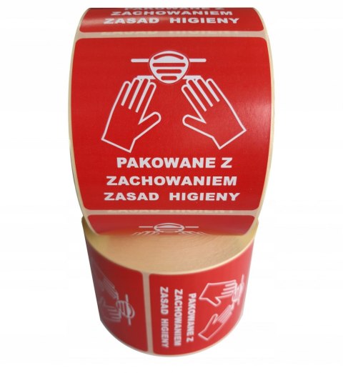 HIGIENA etykieta naklejka wirus bezpieczen 1000szt HIGIENA etykieta naklejka wirus bezpieczen 1000szt