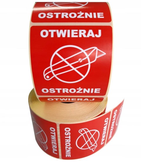 OTWIERAJ OSTROŻNIE kurier etykieta naklejka X1000 OTWIERAJ OSTROŻNIE kurier etykieta naklejka X1000
