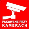 PAKOWANE PRZY KAMERACH etykieta naklejka 1000 szt