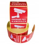 PAKOWANE PRZY KAMERACH etykieta naklejka 1000 szt