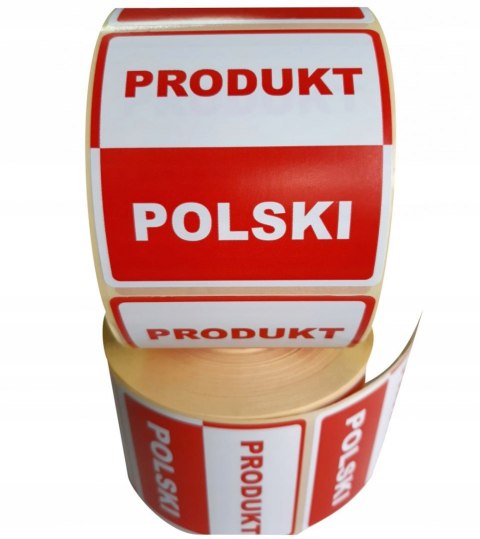 PRODUKT POLSKI paczka etykieta naklejka 1000 szt PRODUKT POLSKI paczka etykieta naklejka 1000 szt