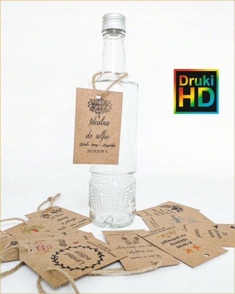 ZAWIESZKI na wódkę alkohol butelki EKO wesele25szt ZAWIESZKI na wódkę alkohol butelki EKO wesele25szt