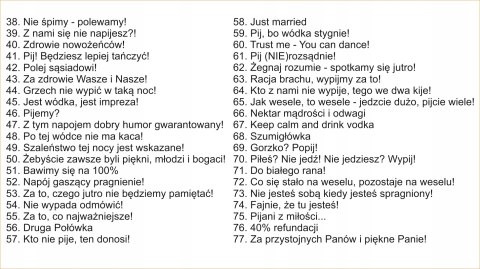 ZAWIESZKI na wódkę alkohol butelki WESELE 25szt ZAWIESZKI na wódkę alkohol butelki WESELE 25szt