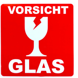 Glas Vorsicht